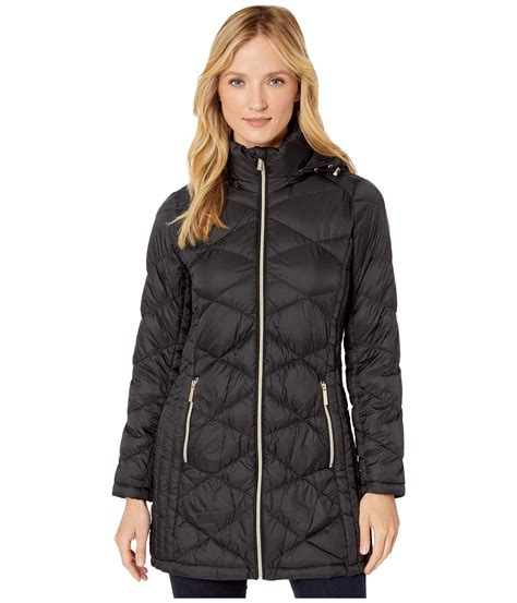 michael kors black puffy jacket|Michael Kors packable jacket.